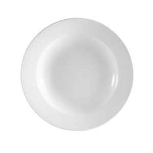 Bowl 26OZ 12" Pasta Clinton Rolled Edge Super White Porcelain 1DZ