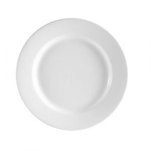 Plate 12" Clinton Rolled Edge Super White Porcelain 1DZ