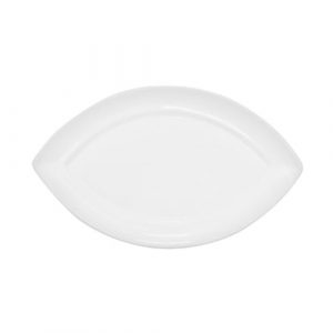 Platter 10.5x6.3"  Clinton Rolled Edge Super White Porcelain Swallow 2DZ