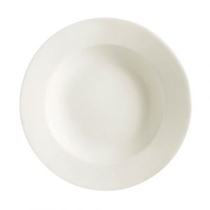 Bowl 24OZ 11.38" Pasta Wide Rim Rolled Edge Am White 1DZ
