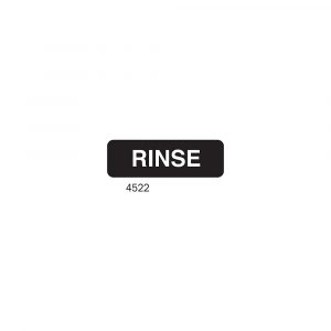 Sign 'RINSE' 3x9" White Print on Black 1EA