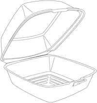 Take-Out Hinged 6x6x3" Foam White 500CS