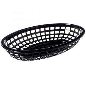 Basket Oval 9.38x6x1.88" Black 1DZ