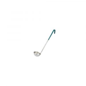 Ladle 4OZ Stainless w/Hook Green Handle 1EA