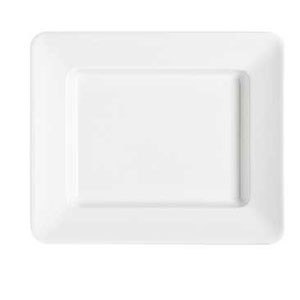 Plate 12x10" Melamine Rect Wide Rim White 1DZ