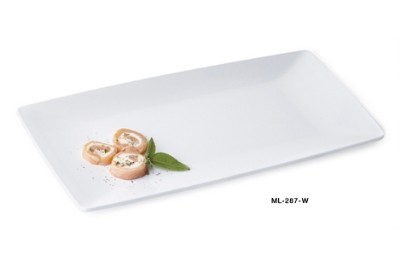 Tray 15x7.5" Melamine Rectangle White  12EA