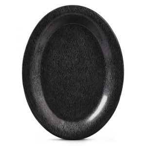 Platter 12x9" Melamine Oval Black1DZ