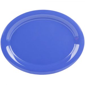 Platter 13.5x10.25" Melamine Oval Peacock Blue 1DZ