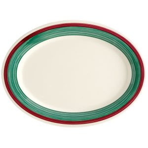 Platter 13.5x10.25" Melamine Oval Diamond Portofino1DZ