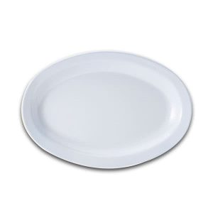 Platter 11.75x8.25" Melamine Oval White 24EA