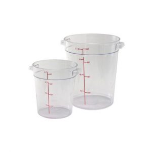 Food Storage Container 8QT Polycarb Round Clear 1EA