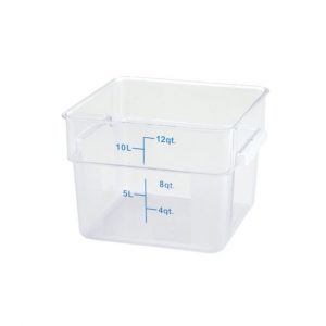 Food Storage Container 12QT Polycarb Square Clear 1EA