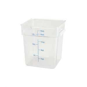 Food Storage Container 18QT Polycarb Square Clear 1EA