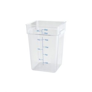 Food Storage Container 22QT Polycarb Square Clear 1EA