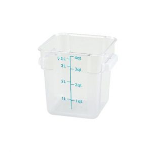 Food Storage Container 4QT Polycarb Clear Square 1EA