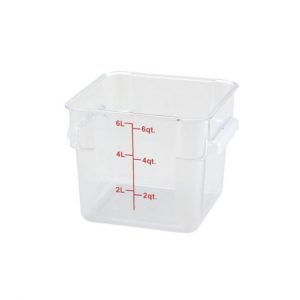 Food Storage Container 6QT Polycarb Square Clear 1EA