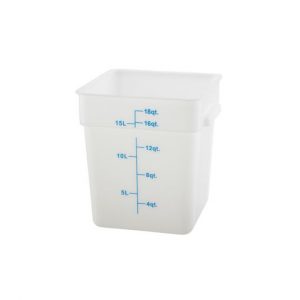 Food Storage Container 18QT Polycarb Square White 1EA
