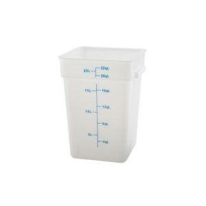 Food Storage Container 22QT Polycarb Square White 1EA