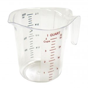 Measuring Cup 1QT Quart/Liter Markings Polycarb 1EA