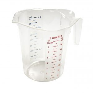 Measuring Cup 2QT Quart/Liter Markings Polycarb 1EA
