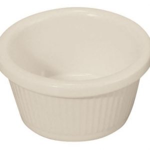 Ramekin 2OZ Melamine Fluted Bone 1DZ