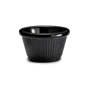 Ramekin 4OZ Melamine Fluted Black 1DZ