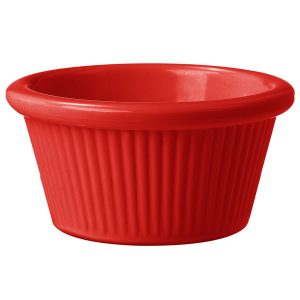 Ramekin 2OZ H3" Melamine Fluted Red 4DZ