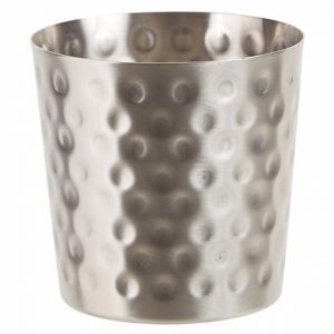 Fry Cup H3.25xT3.5" 14OZ Hammered Satin Stainless  1EA
