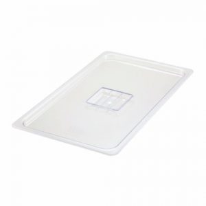 Food Storage Container Lid Full Size Solid Polycarb Clear 1EA,  L20-1/2" x W12-3/5" x D1/2"