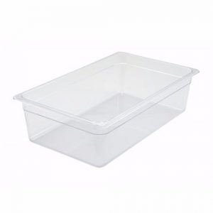 Food Storage Container Full Size Polycarb Clear 1EA, L20-3/4" x W12-1/2" x D5-1/2"