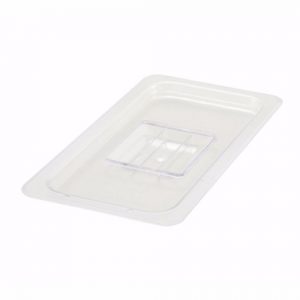 Food Storage Container Lid 1/3 Size Solid Polycarb Clear 1EA, L20-1/2" x W12-3/5" x D1/2"