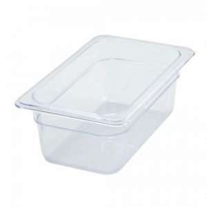 Food Storage Container 1/4 Size Polycarb Clear 1EA, L10-1/4" x W6-1/4" x D3-1/2"