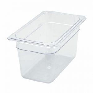 Food Storage Container 1/4 Size Polycarb Clear 1EA, L10-1/4" x W6-1/4" x D5-1/2"