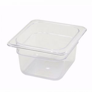 Food Storage Container 1/6 Size 3.25" Deep Polycarb Clear 1EA