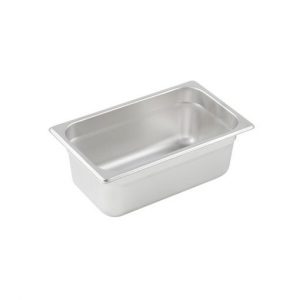 Steam Table Pan 1/4 Size Anti-Jam Stainless 1EA,  L10-5/6" x W6-5/16" x D4"