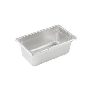 Steam Table Pan 1/4 Size Anti-Jam Stainless 1EA, L10-5/6" x W6-5/16" x D4"