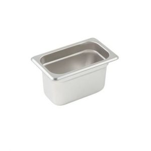 Steam Table Pan 1/9 Size Anti-Jam Hvy Wt 1EA, L6 3/4" x W4 1/4" xD 4"