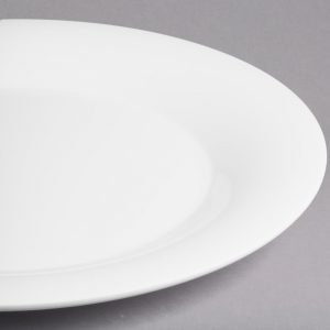 Plate 12" Melamine Round Wide Rim White 1DZ