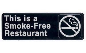 Sign 'This is a Smoke-free Rest' 3x9" White Print on Black 1EA