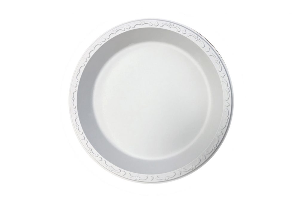 Plate 9" Plastic Pebble Ivory Heavy Weight 400CS